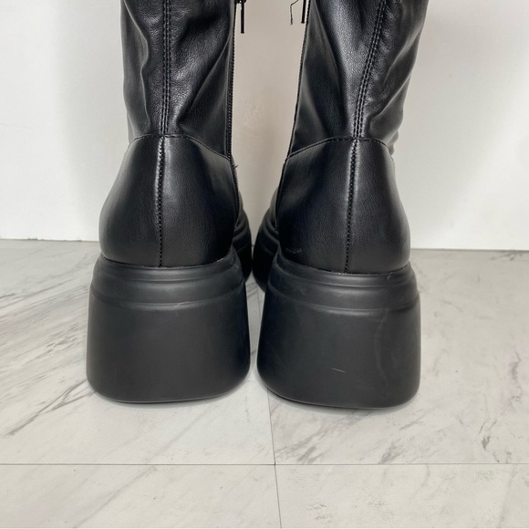 Steve Madden Tero Black Lug Sole Chunky Tall Boot 10M - Picture 4 of 16